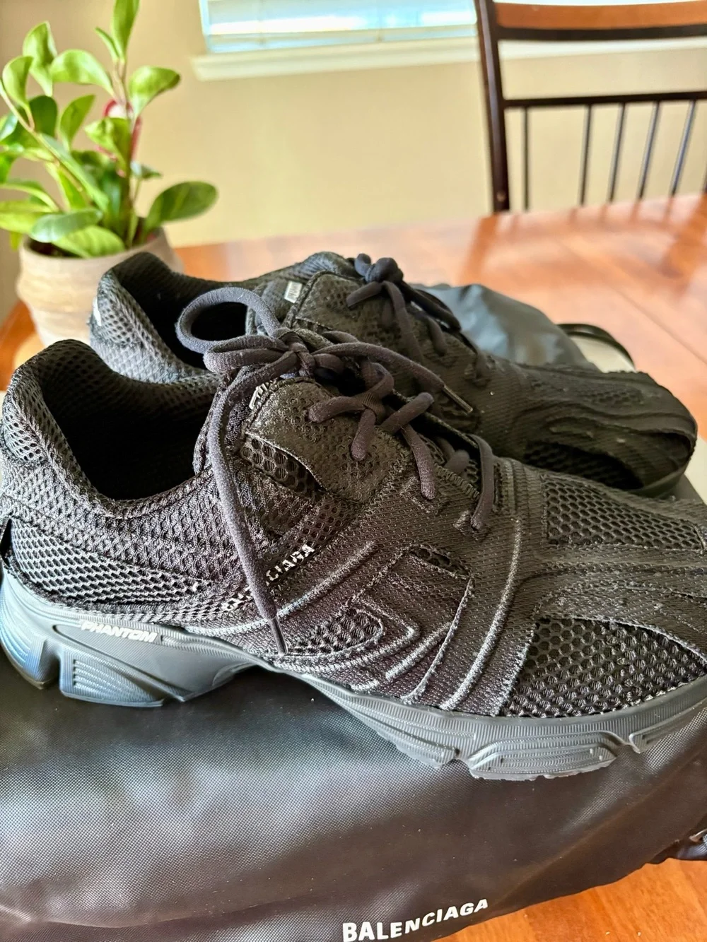 Balenciaga Men's Black Mesh Athletic Sneakers